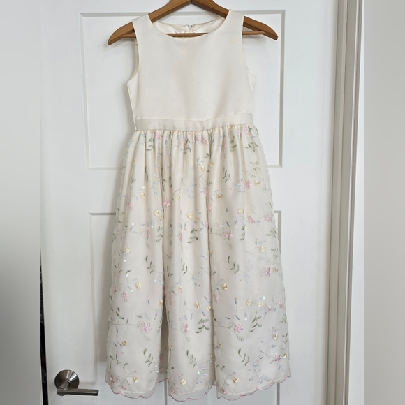 Cinderella Flower Girl Wedding Pageant Princess Creamy White Gown Girl Sz 10